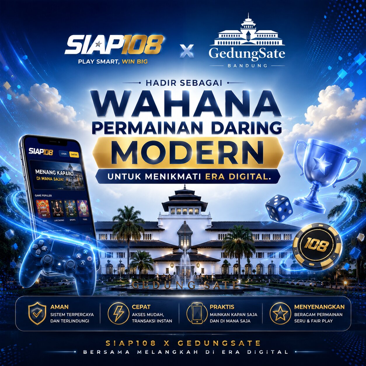 SIAP108 X GedungSate - Wahana permainan daring modern di era digital